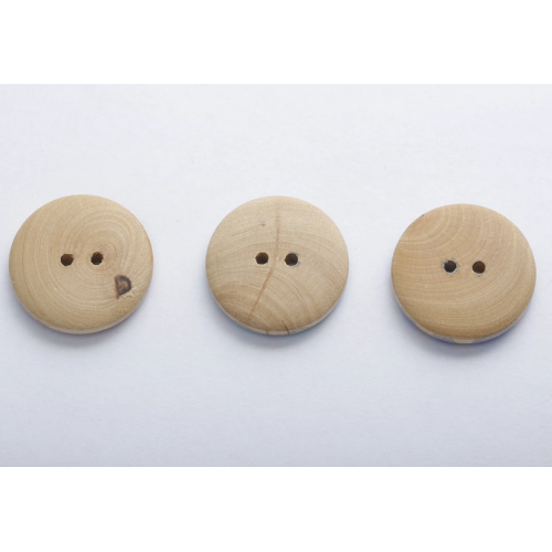 Botões de madeira em forma redonda